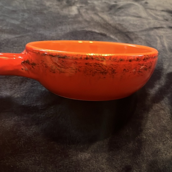 De Silva terracotta soup bowl red glaze pottery crock Italy handle - Picture 3 of 6